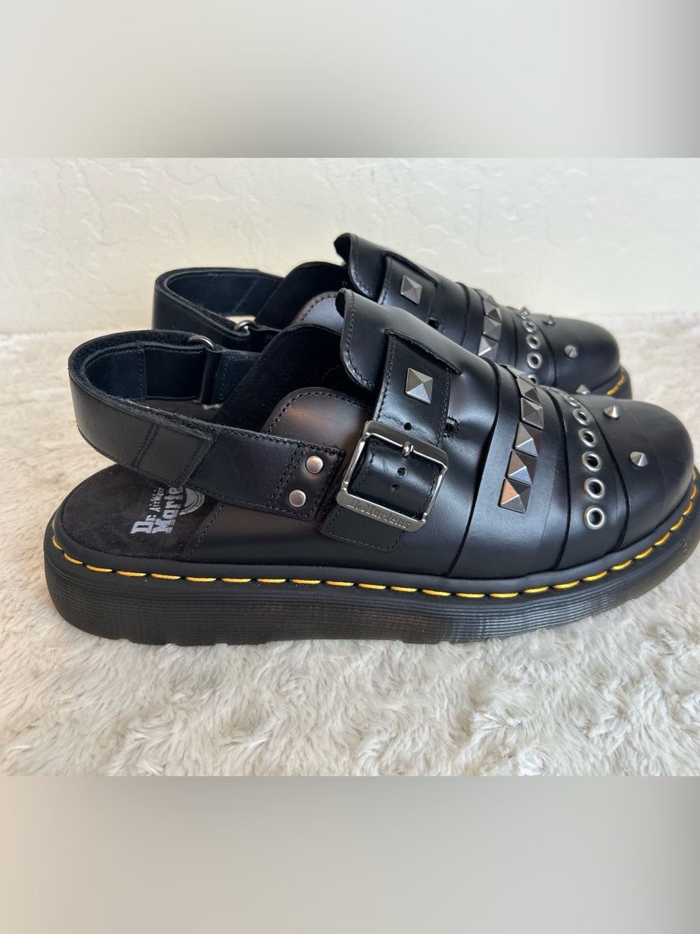 NEW Dr. Martens JORGE II Hardware Leather Mules Studded Sandals Sz 10 Men